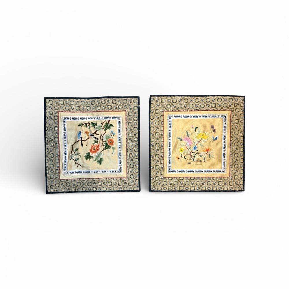 NEW Vintage Hand Embroidered Chinese Wall Art/Doily/Mats